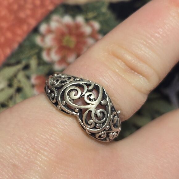 Vintage sterling silver ring sz 7.5 - Picture 5 of 6
